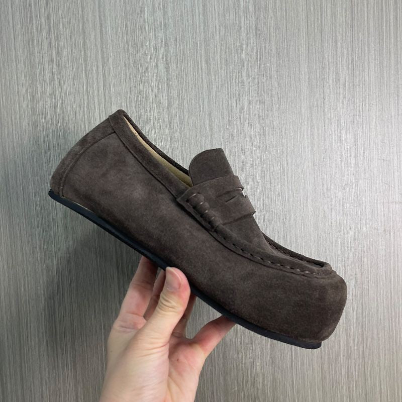 Men's Big Head All-inclusive Outer Wear Old Money Men's Casual Leather Shoes