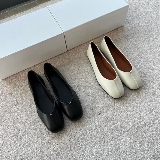 Women's Soft Sheepskin Ballerina Flats Round Head Grandma Women's Shoes