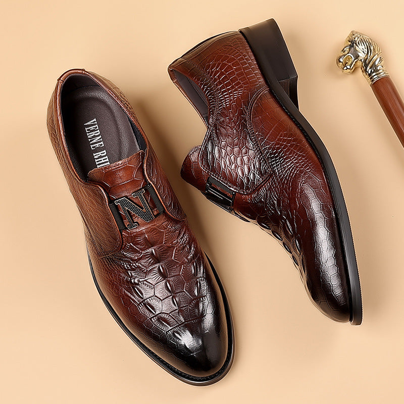 Men's Layer Pure Cattlehide Inner Genuine Cowhide Soft Leather Shoes