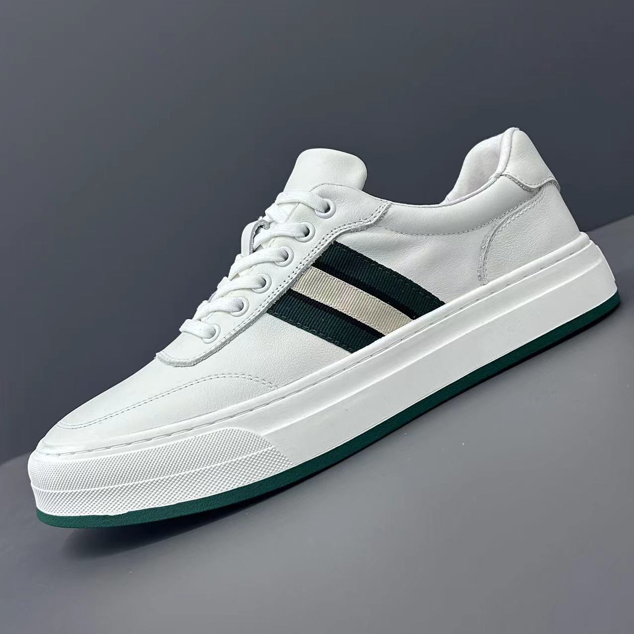 Men's Korean Fashion Type Trendy White Low Sneakers