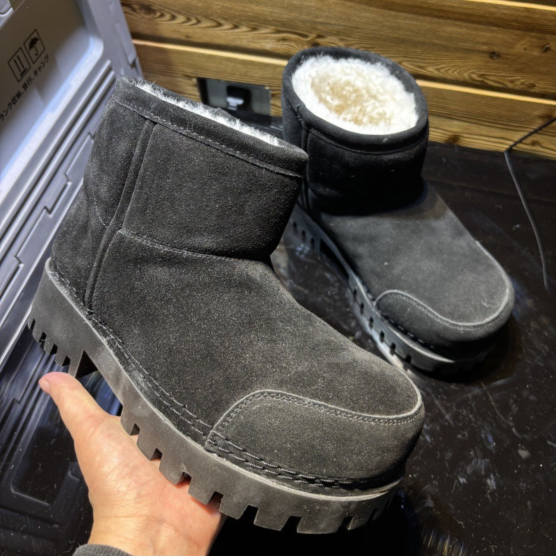 Women's & Men's Couple Big Toe Thick Bottom Slip-on Short For Warm Snow Boots
