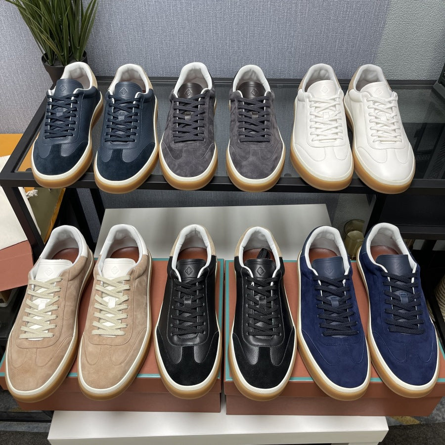 Men's White Sports Skate Color Matching German Training Men's Shoes