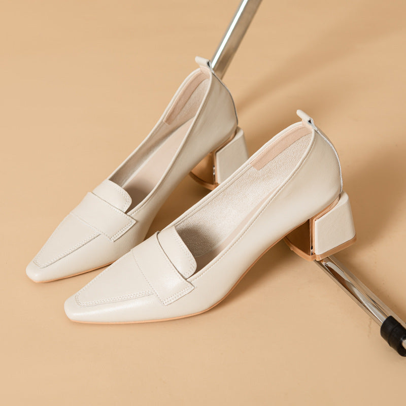 Women's Square Toe Comfortable Soft Pumps Commuter Outer Wear Deep Women's Fashion Shoes