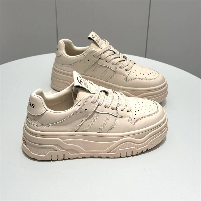 Women's Platform White Spring Black Lightweight Trendy Sneakers