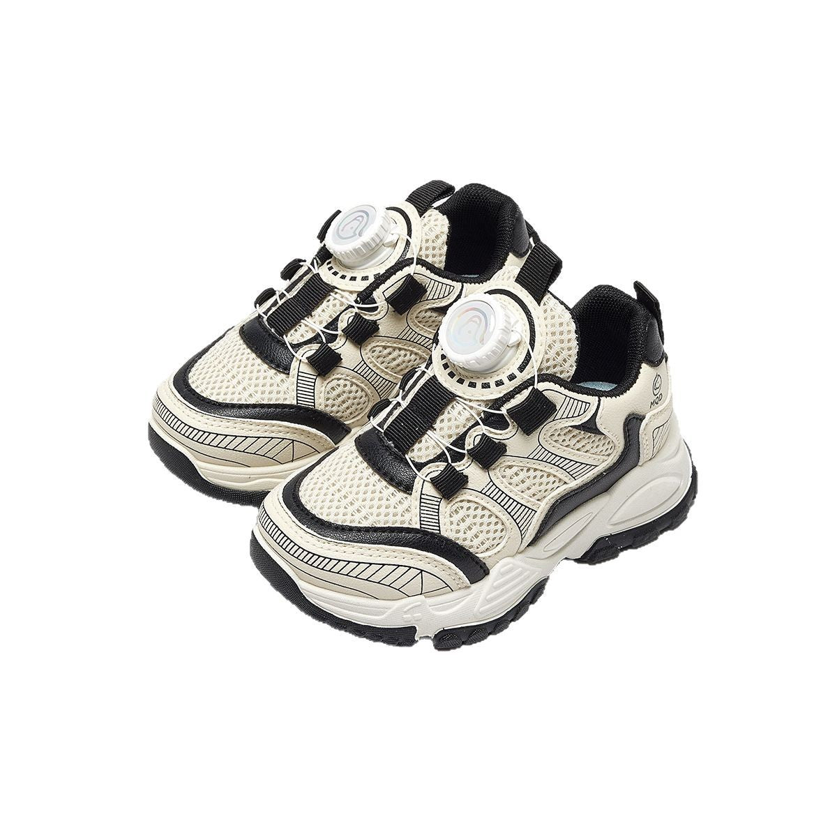 Children's Horse Riding Rotary Button Breathable Mesh Kid's Sneakers