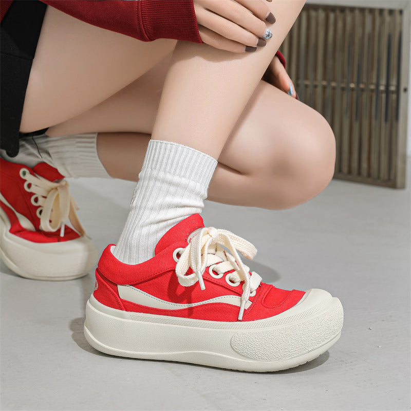 Drink Fashion Big Head Crooked Platform Versatile Bread Casual Shoes