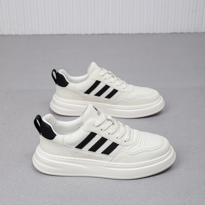 Men's Thick Bottom Lightweight Exercise Trendy White Men's Board Shoes