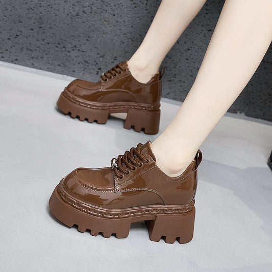 Women's Elevated Autumn Small Chunky Platform British Loafers