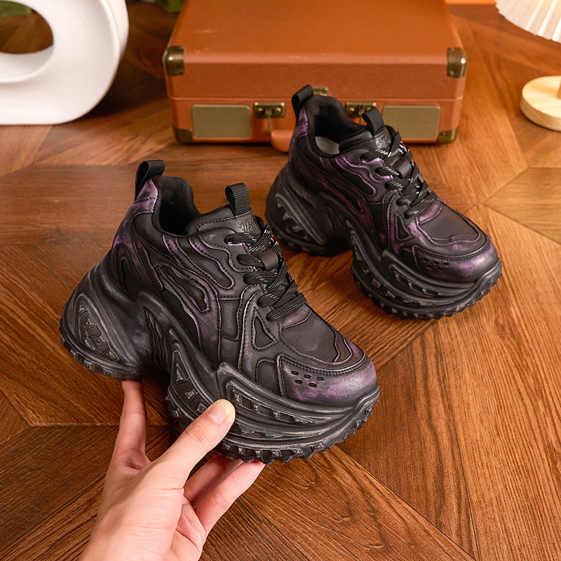 Women's Small Tall Dad Durian Bottom Platform Fashionable Sneakers