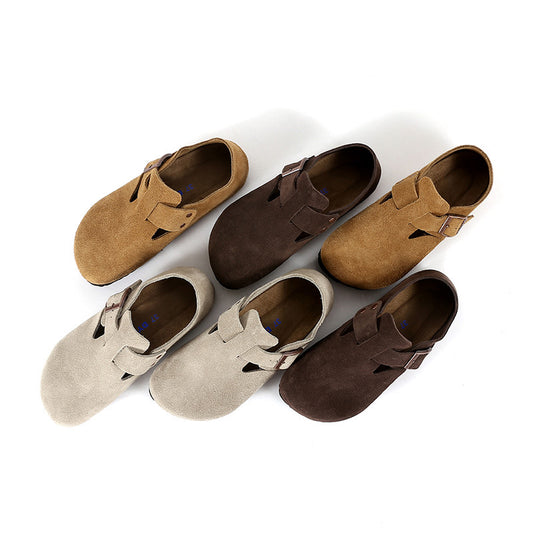 Women's Cork Toe Box All-inclusive Cowhide Low Casual Shoes