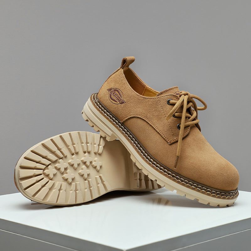 Men's Spring Genuine Suede Cowhide Retro Leather Shoes
