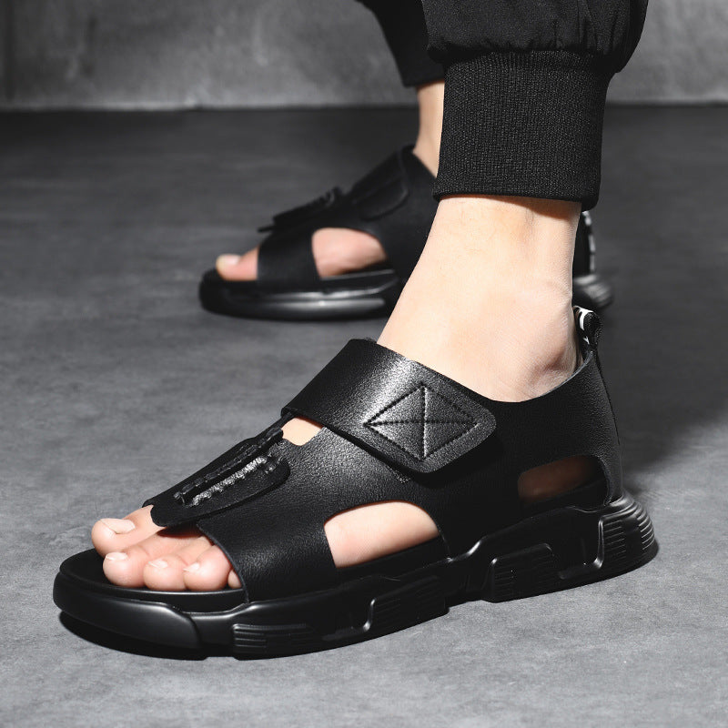Men's Thick-soled Summer Driving Velcro Open Toe Sandals