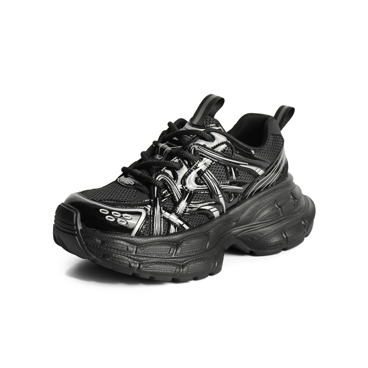 Sier Foam Bottom Platform Dad Retro Sneakers