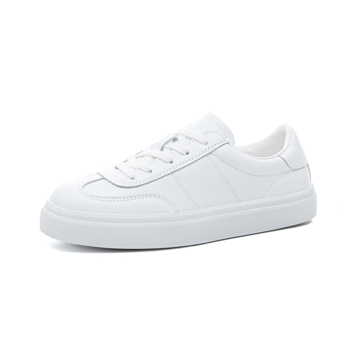 Women's White For Summer Flat Top Layer Cowhide Comfort Women's Casual Shoes