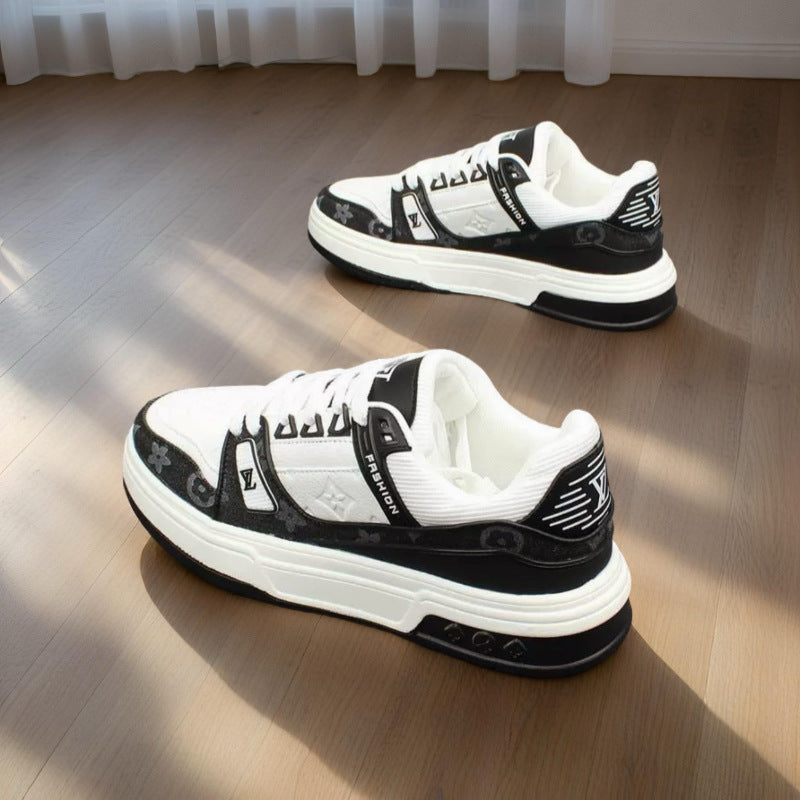Men's Style Retro Printed Thick-soled Lightweight Fashionable Men's Board Shoes
