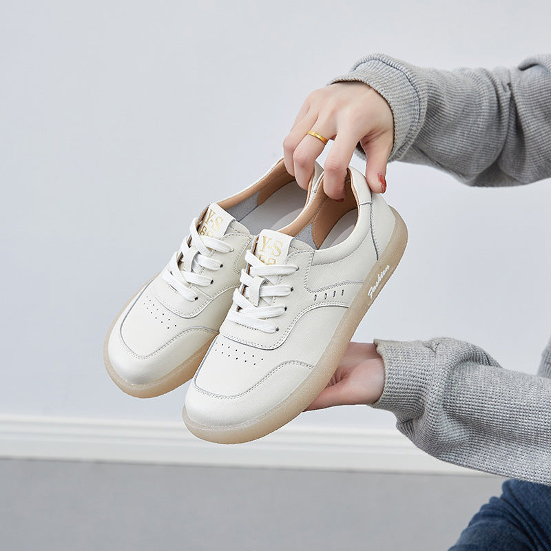 Women's White Autumn Flat Nurse Thin Plus Casual Shoes