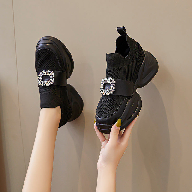 Women's Korean Style Platform Dad Muffin Breathable Women's Sports Shoes