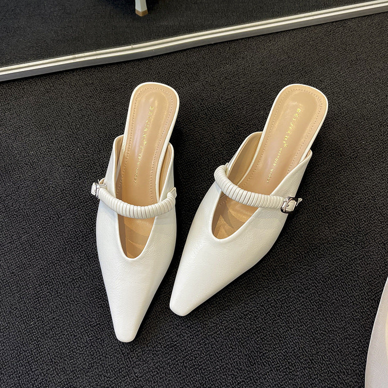 Women's Closed Toe Outer Wear Pointed Stiletto Half Heels