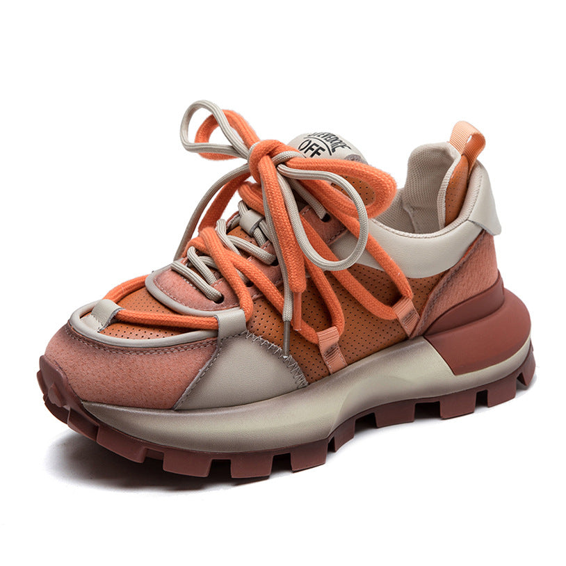 Women's Platform Heightened Daddy Comfortable Top Layer Casual Shoes