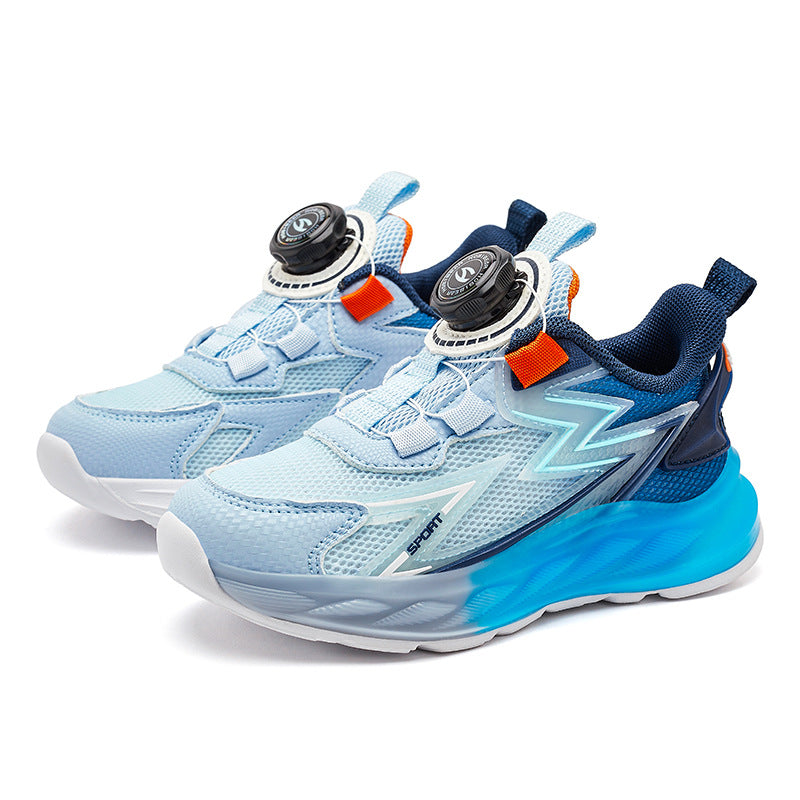 Children's Double Mesh Autumn Campus Buttoned Casual Shoes