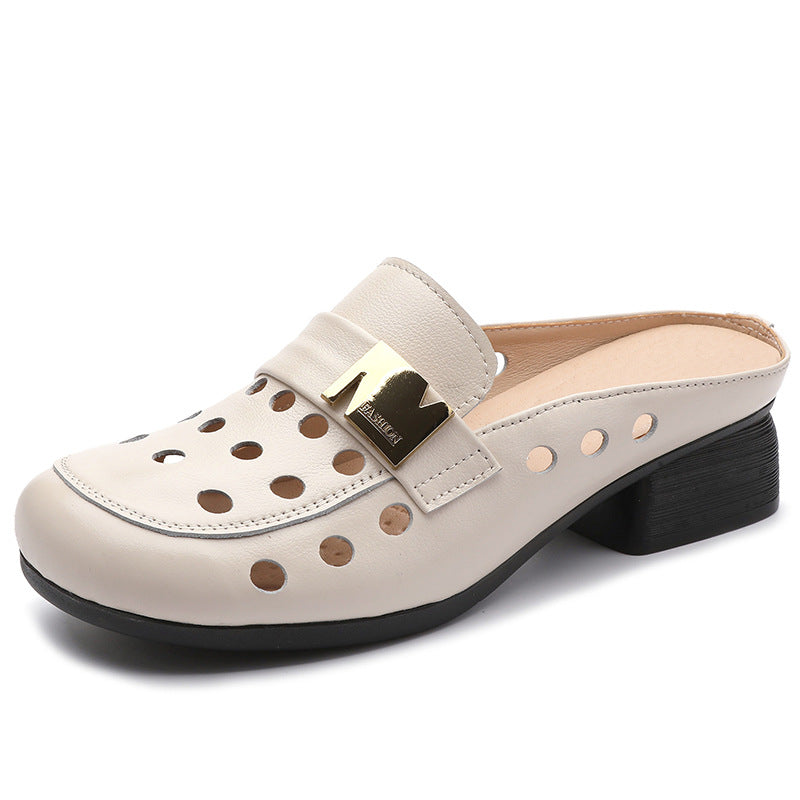 Women's Half Summer Fashion Outerwear Hollow Hole Sandals