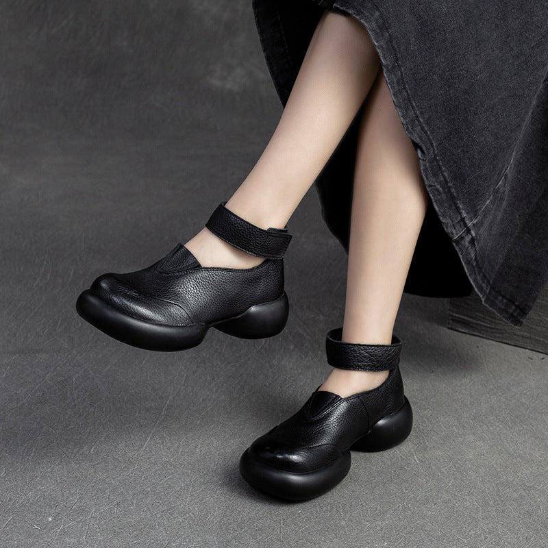Women's Round Head Thick Bottom Classy Hepburn Casual Shoes