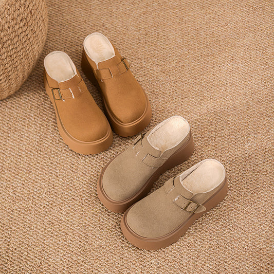 Women's Toe Cap Half Outdoor Height Increasing Slippers