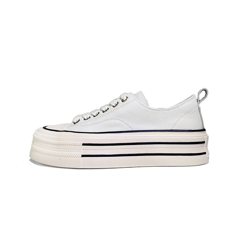 Women's Platform White Round Toe Increased Sports Skate Tide Casual Shoes