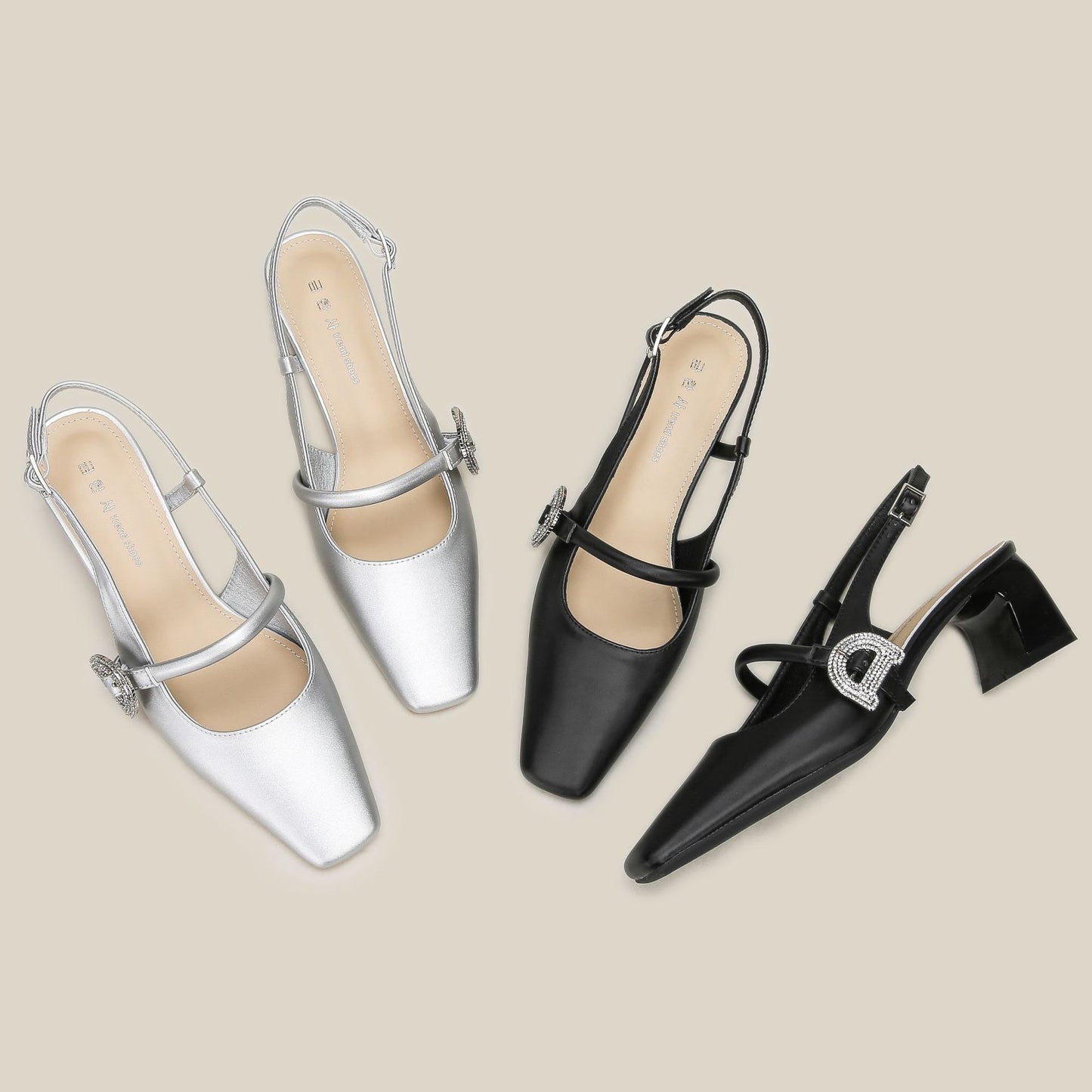 Women's Closed Toe Hollow Mary Jane Chunky Heels