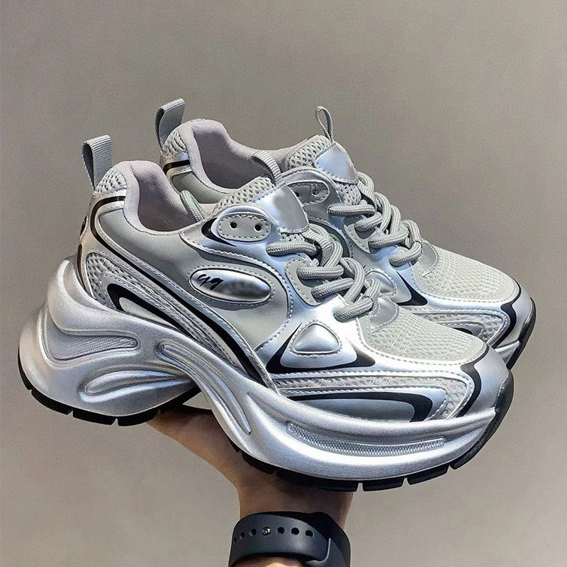 Women's Shining Galaxy Dad Summer Mesh Raise Sneakers