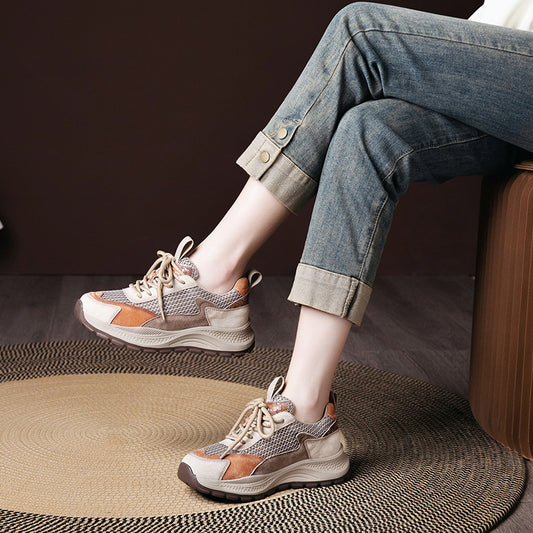 Women's Retro Soft Bottom Lightweight Mesh Surface Sneakers