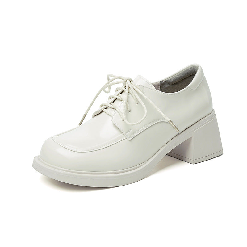 Women's Comfortable Soft British Chunky Lace Up Loafers