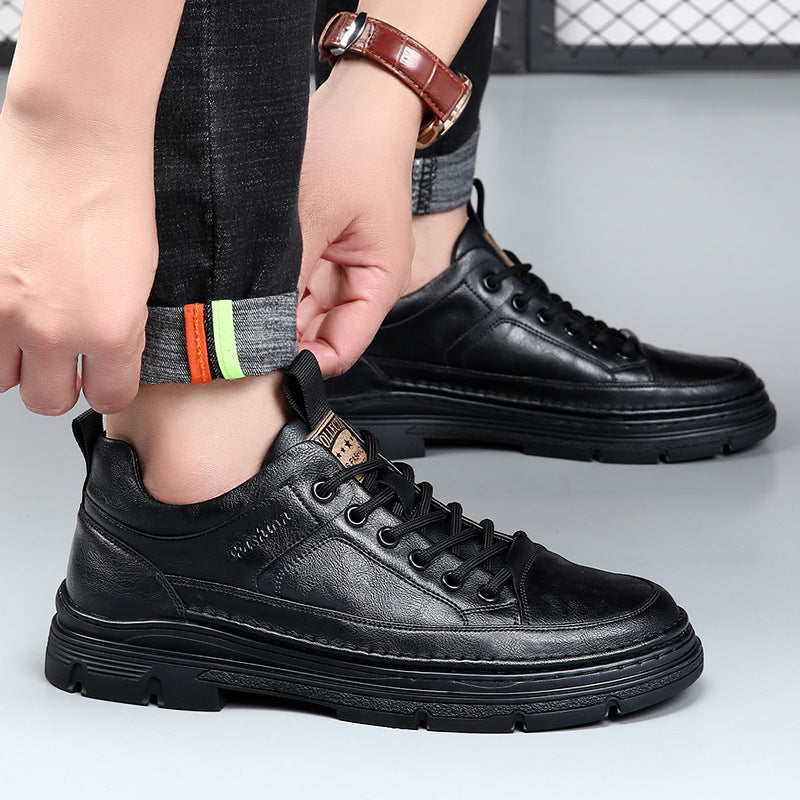Men's Invisibly Heightened Outdoor Soft Bottom Men's Casual Leather Shoes
