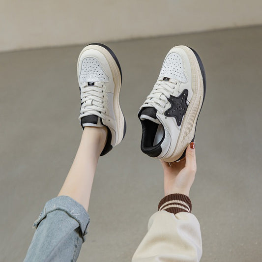 Women's Thick Bottom White Sports Fashion Starfish Sneakers