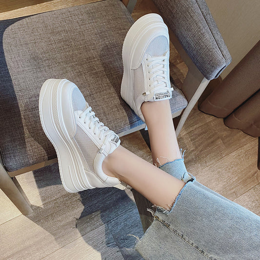 Women's Height Increasing Insole Mesh Summer Breathable Casual Shoes