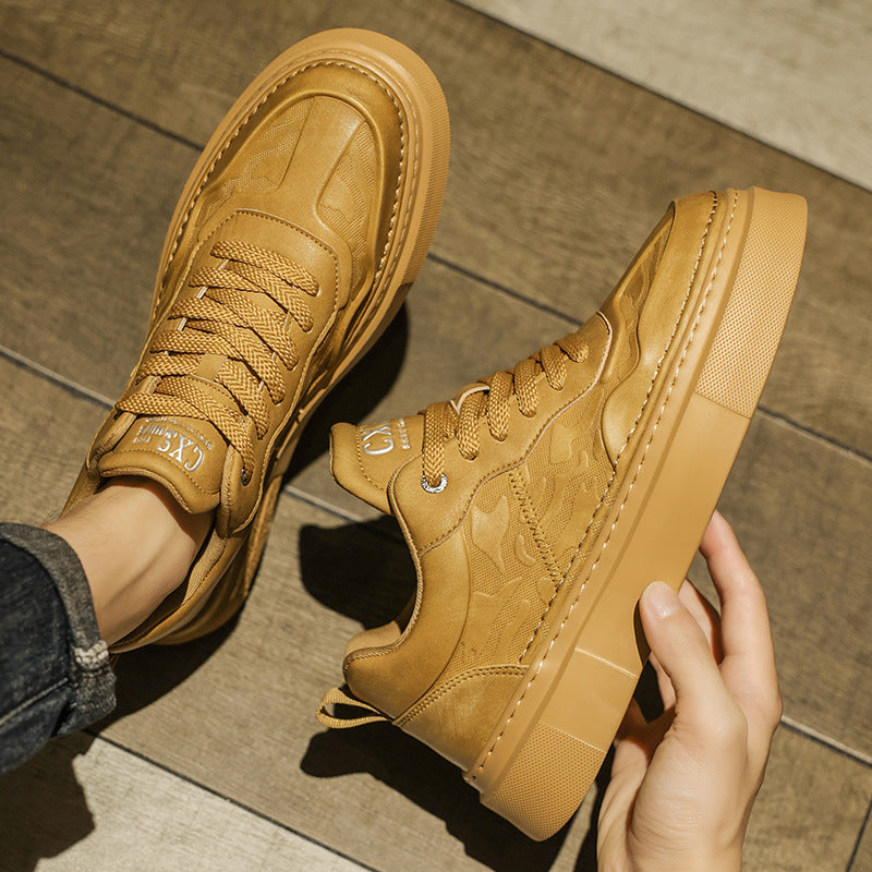 Men's High-grade Versatile Design Height Increasing Green Sneakers
