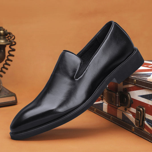 Men's First Layer Cowhide Business Slip-on Formal Leather Shoes