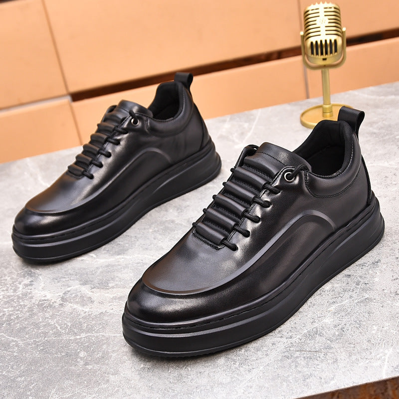 Men's Top Layer Cowhide Jogging Genuine Business Sneakers