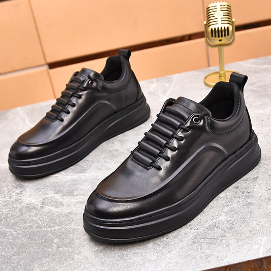 Men's Top Layer Cowhide Jogging Genuine Business Sneakers