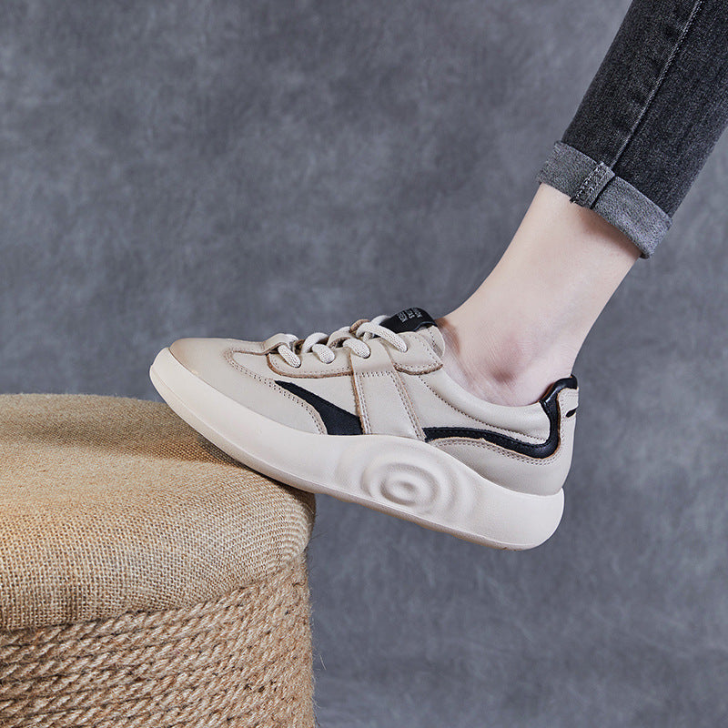 Women's Genuine Platform White Lightweight Soft Bottom Casual Shoes