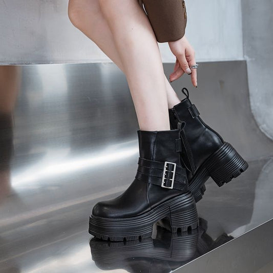Muffin Thick Bottom Thin Slim Fit Heels