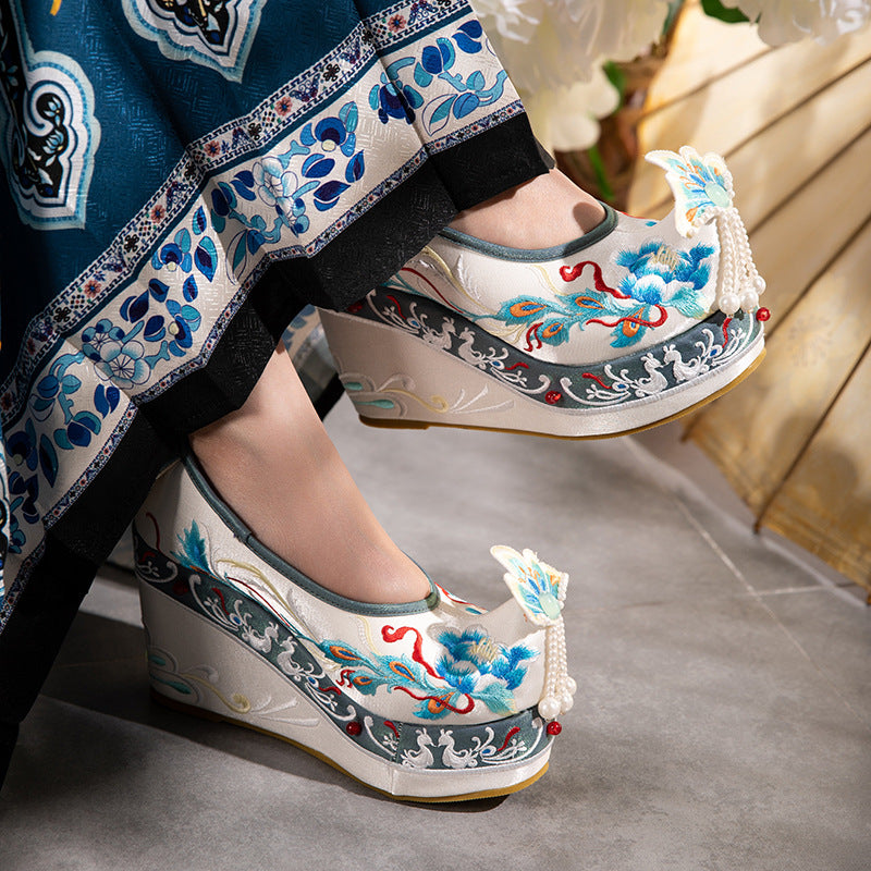 Women's Feather Spring Wedge Warped Head For Canvas Shoes