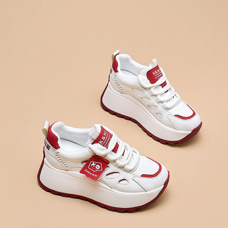 Women's Thick Bottom Heightened Daddy Fashionable Muffin Sneakers