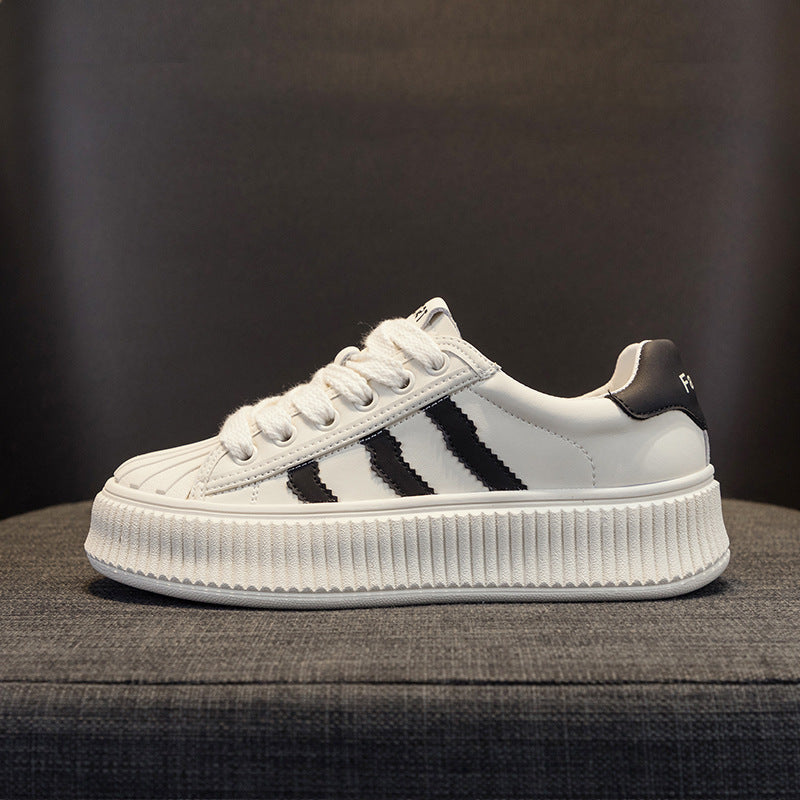 Women's Shell Head White Genuine Platform Biscuit Women's Casual Shoes
