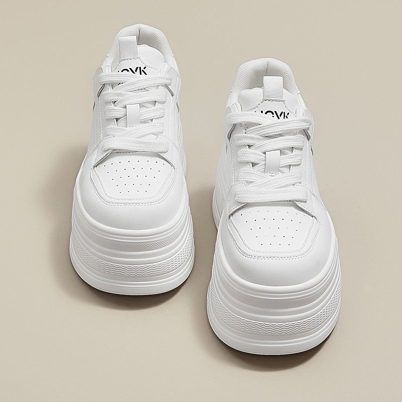 Women's Platform Height Increasing Insole White Spring Casual Shoes
