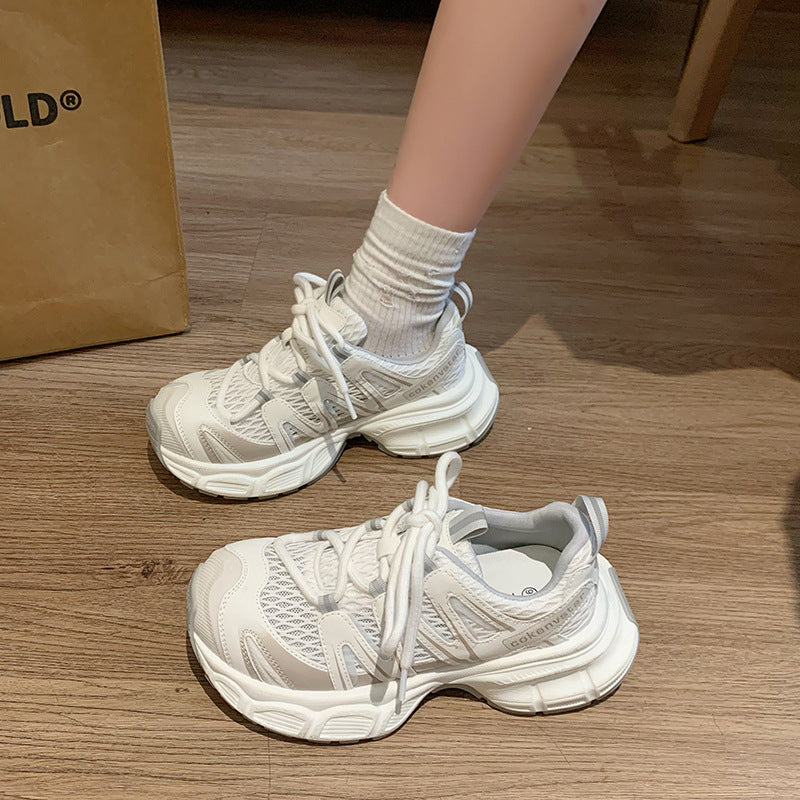 Women's Mesh Breathable Platform Dad Summer Versatile Height Increasing Women's Sports Shoes