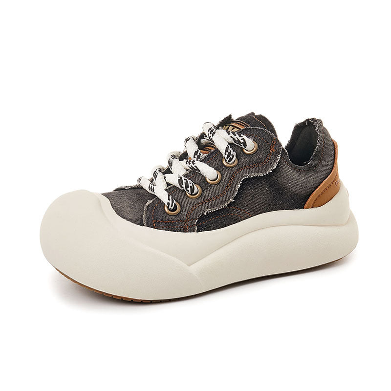 Women's & Men's Versatile Platform Big Head Niche Fashion Canvas Shoes
