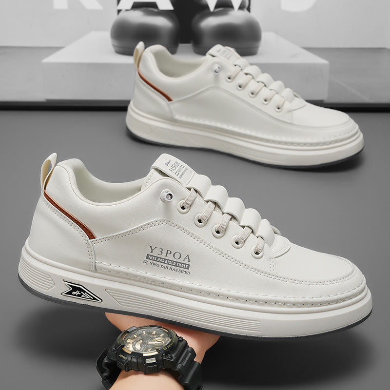 Men's White Versatile Slip-on Sports Trendy Low Men's Board Shoes
