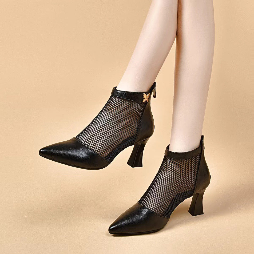 Women's Roman Spring Elegant Pointed Toe Chunky Heels