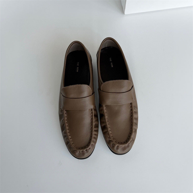 Women's Pure Yuan Soft Round Head Chunky Retro Comfort Loafers